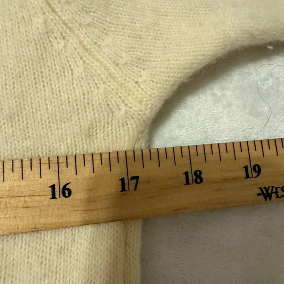 Vintage 80s Sweater with Beaded Pearl Embellishments and Lace Trim - Picture 6 of 8